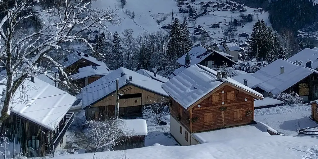 St Gervais Snowy Village View
