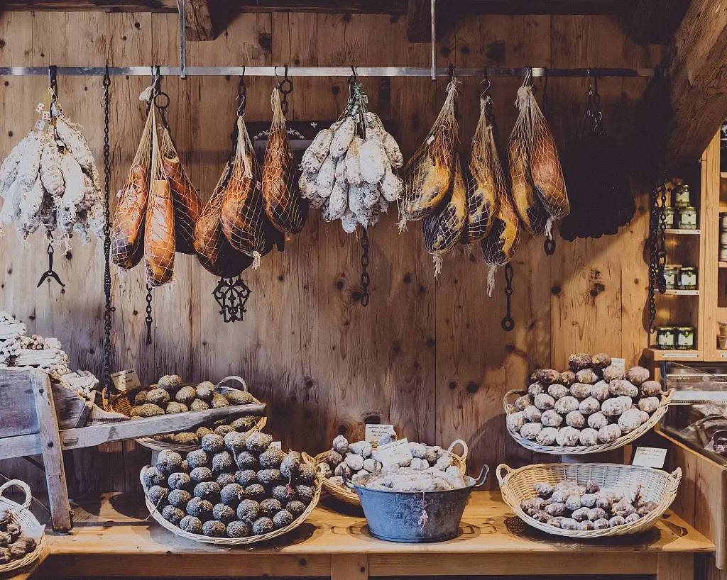 Locally sourced food in Morzine, French Alps