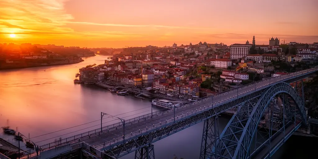 sunset over porto